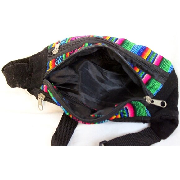 Peruvian Lined Waist Bag Bum Moon Fanny Hip Pack Native Textile Cross Body Unise - Picture 5 of 6